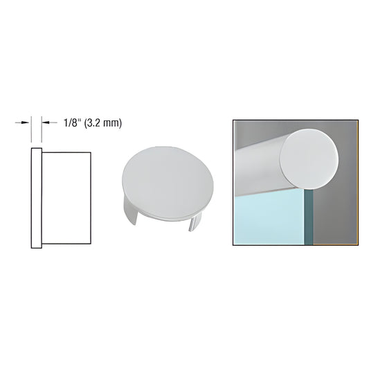 CRL GR19ECSA satin anodized 1.9in (48mm) round 6063-T6 aluminum slip-in end cap for cap railing, 1/8in thick