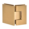 Vienna V1E045MG modern gold brass 135 glass-to-glass shower hinge, fits 3/8-1/2 in tempered glass