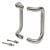 Forged aluminum 1" offset pull handles, brushed stainless finish, back-to-back set with mounting hardware (SKU M2174832D)