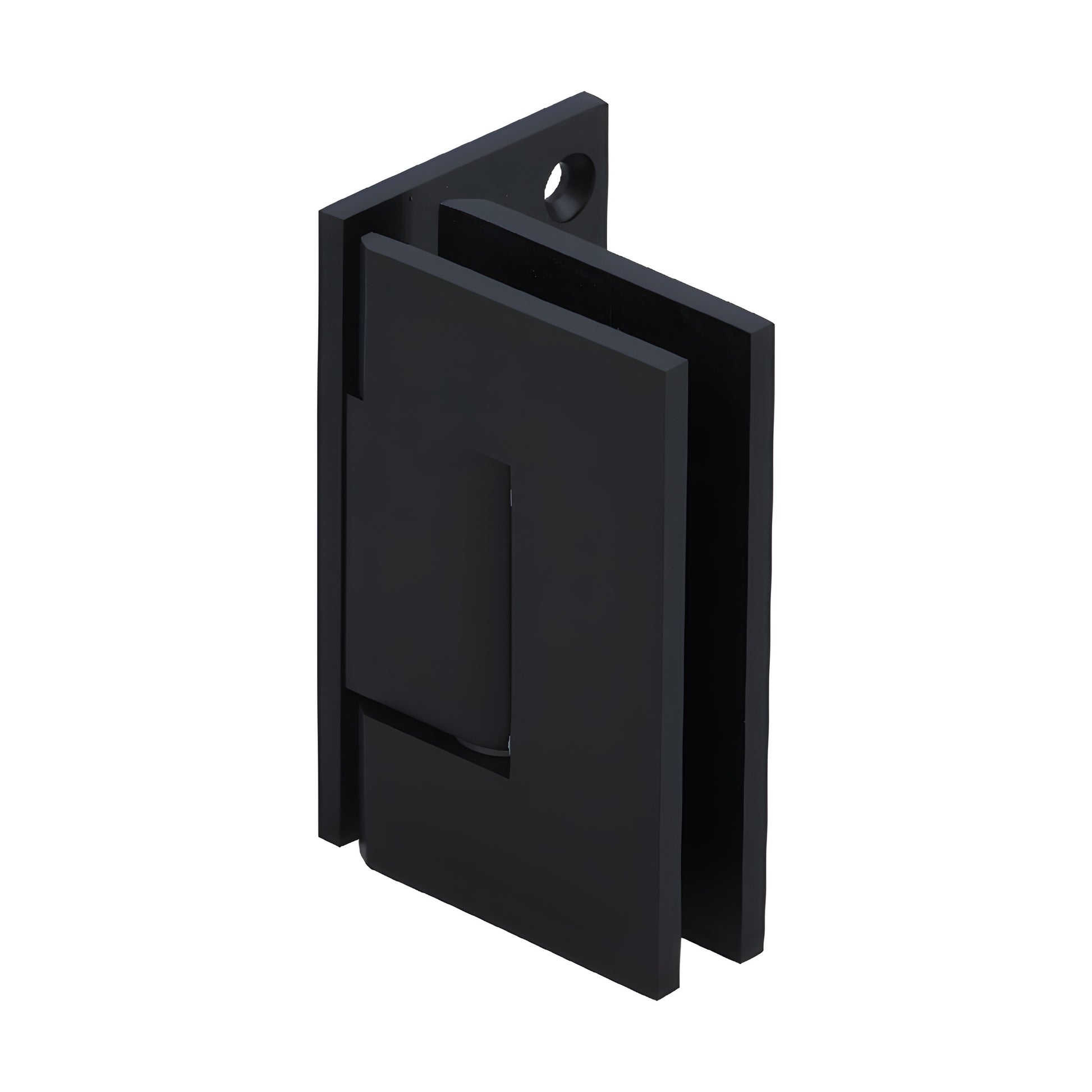 GEN0440RB oil-rubbed bronze Geneva wall-mount shower door hinge for 8-12mm glass, solid brass, self-centering.