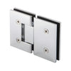 MEL180CH polished chrome square 180 glass-to-glass shower hinge, solid brass, inset gasket, for 8-12mm tempered glass