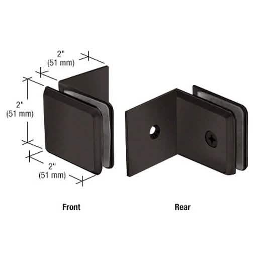 CRL Matte Black Fixed Panel Clamp with Large Leg, Beveled Design for Secure Install