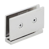 Polished nickel squared brass Cardiff pivot shower door hinge (CAR01PN) for 8-10mm tempered glass, 2in high.