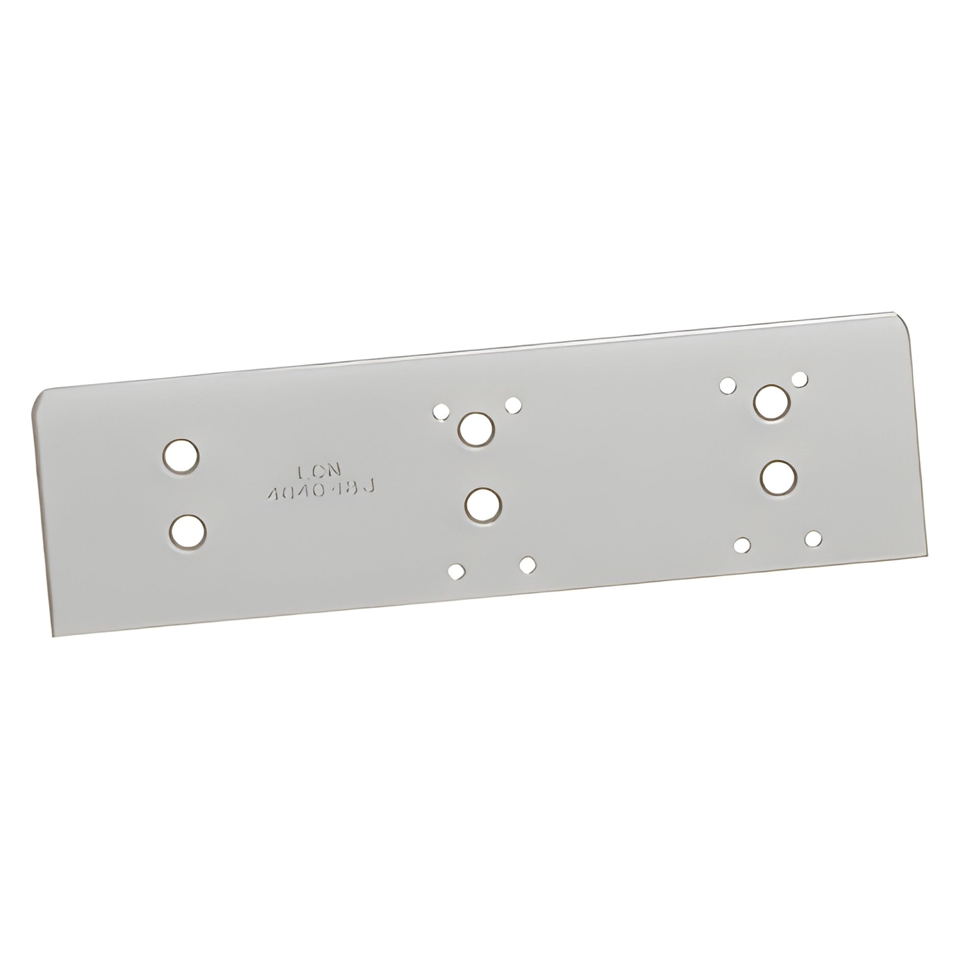 LCN drop plate (404018TJAL), aluminum top-jamb mounting plate with multiple predrilled holes for 4040XP closers