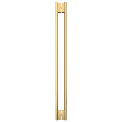 60 in C-Style tubular shower door handle, brushed bronze stainless steel, back-to-back concealed glass mount (SKU HPH60CBBRZ)