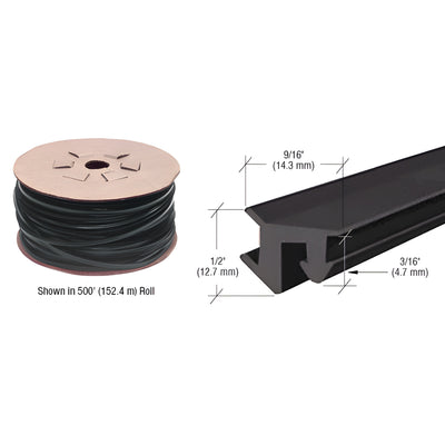 CRL 3/8" EPDM Roll-In Gasket for Sidelite Rails - 100' Weatherseal