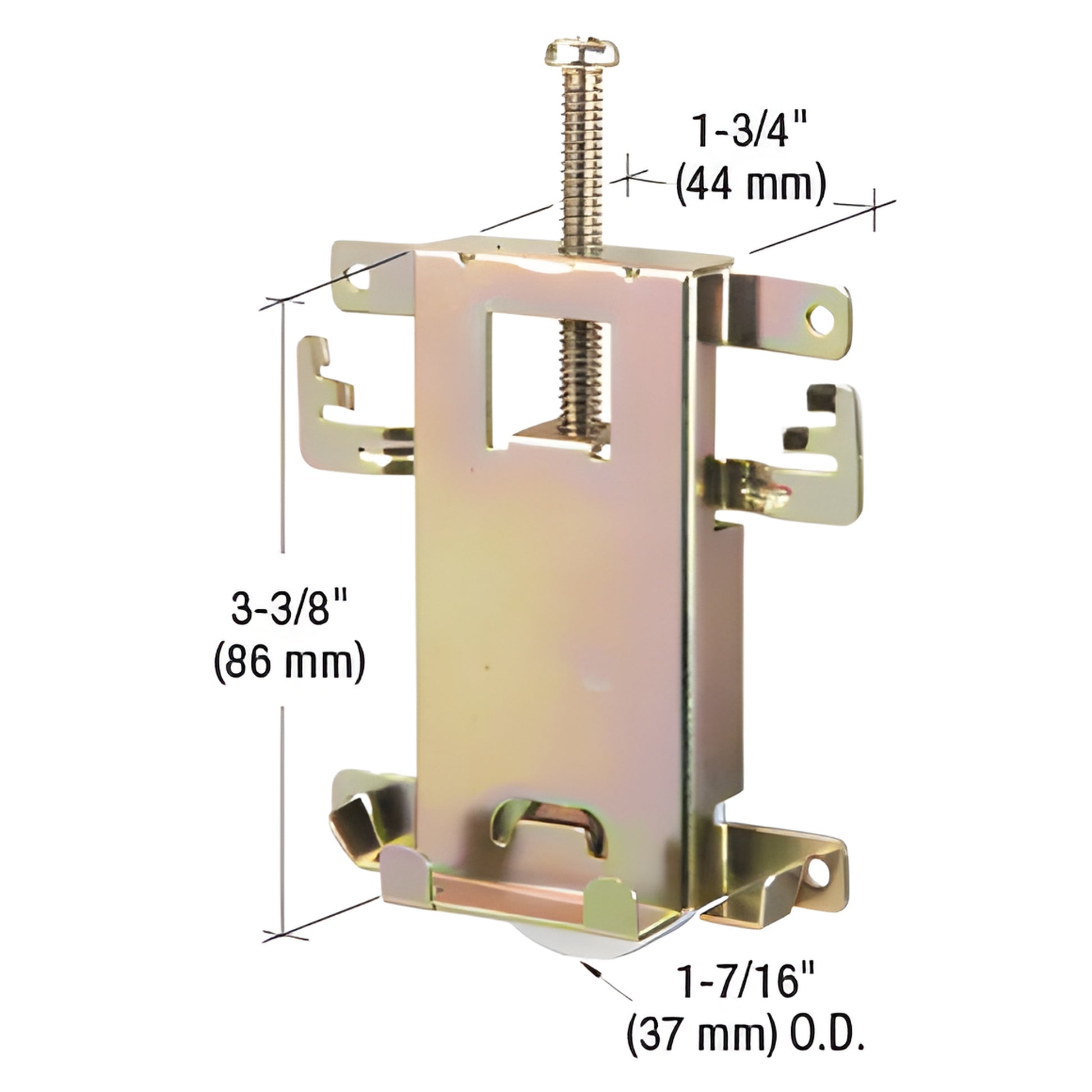 CRL SKU N6820 adjustable steel wardrobe roller assembly with 1-7/16" concave nylon ball-bearing wheel.