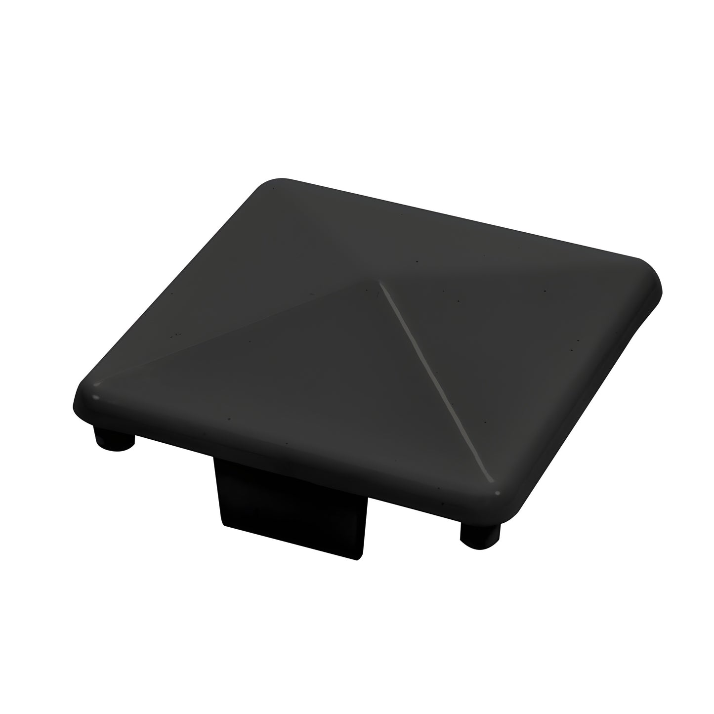 CRL 1100 Series matte black aluminum post cap (SKU PC1HBL), square pyramid top, slip-in design for glass railing posts
