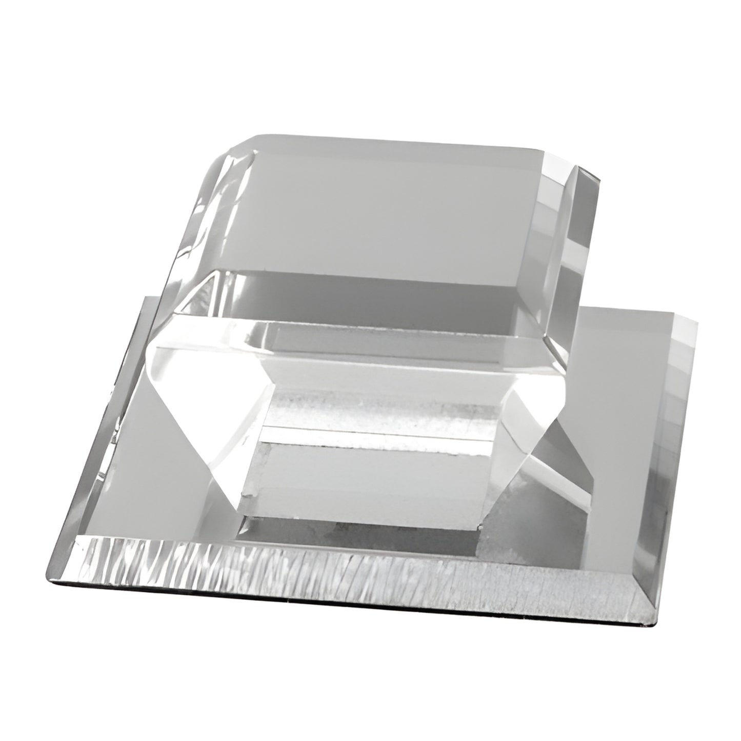 CRL acrylic hand-cut beveled square mirror pull, 2x2 in, self-adhesive (SKU 3401710)