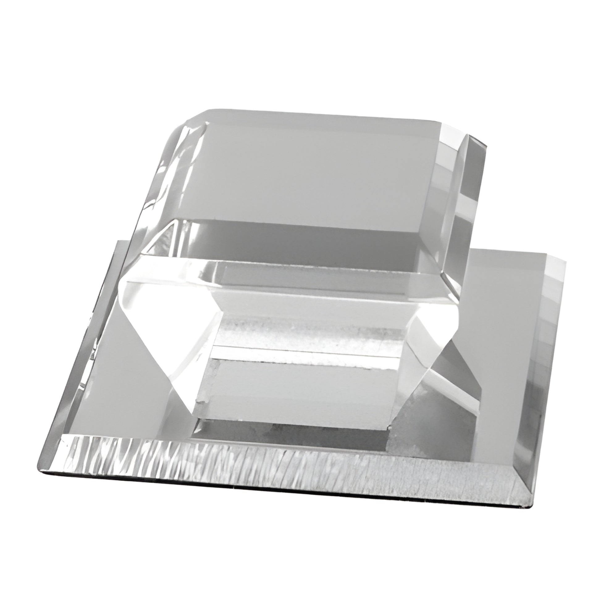 CRL acrylic hand-cut beveled square mirror pull, 2x2 in, self-adhesive (SKU 3401710)