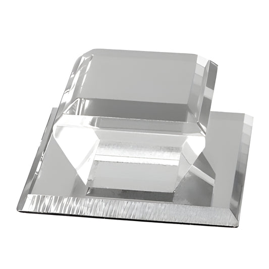 CRL acrylic hand-cut beveled square mirror pull, 2x2 in, self-adhesive (SKU 3401710)