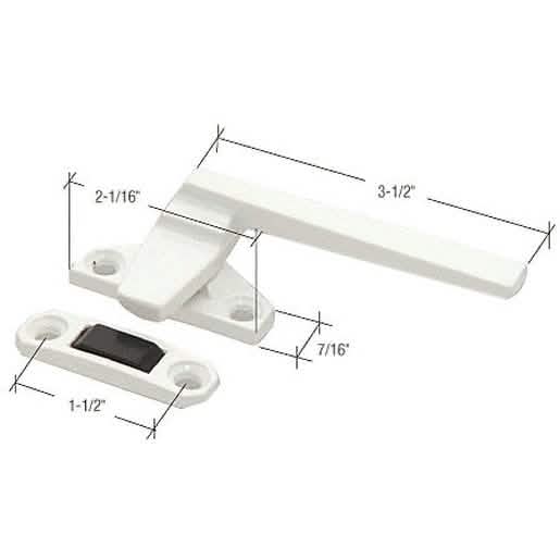 CRL White Right Hand Casement Window Locking Handle with 1-1/2" Screw Holes - Secure Fit