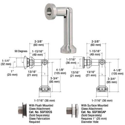 CRL 316 Brushed Stainless Glass-to-Wall Swivel Fitting: Durable, Stylish, Easy Install