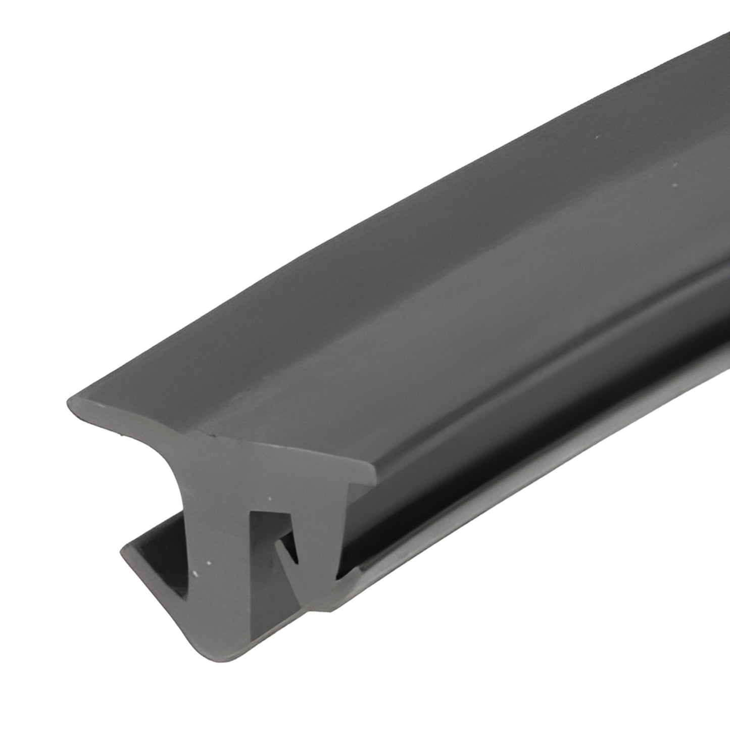 NP225SGRY gray EPDM top-load glazing gasket profile - fits 1/4 -1 glass, 500' roll.