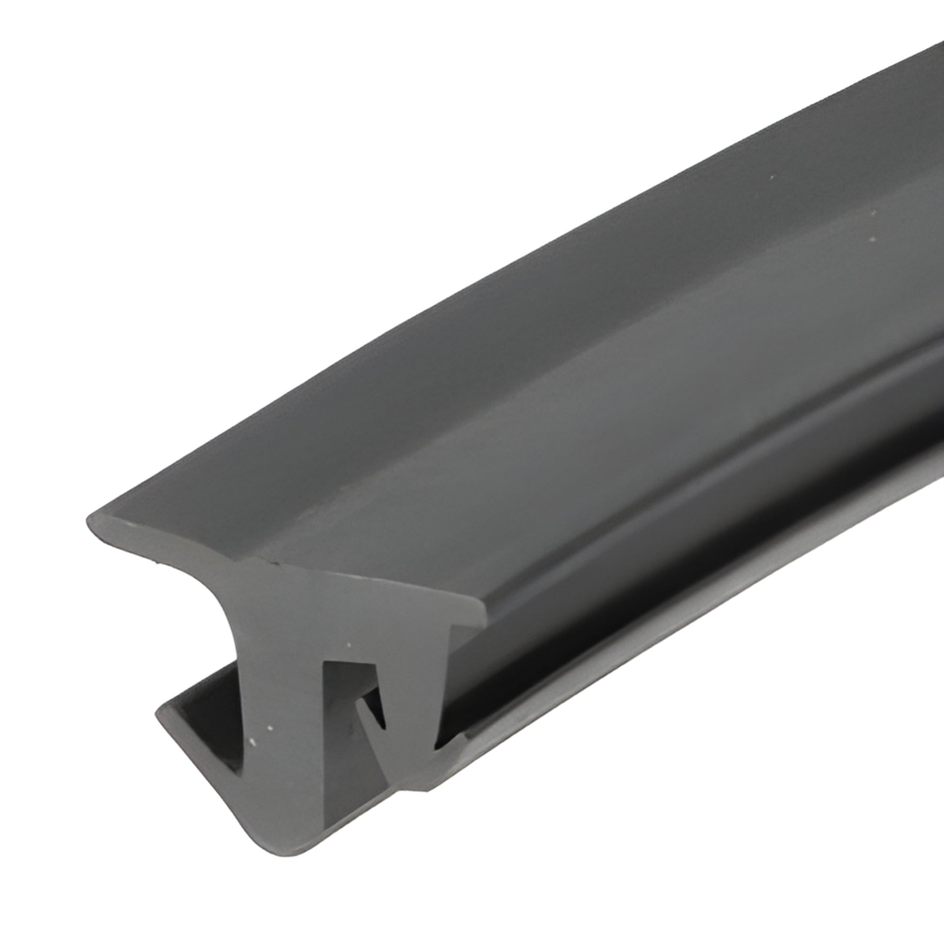 NP225SGRY gray EPDM top-load glazing gasket profile - fits 1/4 -1 glass, 500' roll.