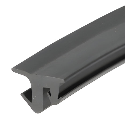 NP225SGRY gray EPDM top-load glazing gasket profile - fits 1/4 -1 glass, 500' roll.