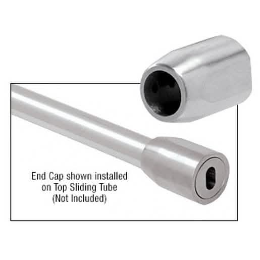 CRL Polished Stainless Laguna Series Wall Mount End Cap - Sleek Sliding Tube Finish