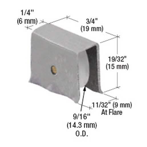 CRL Nylon Roller Assembly for 'H' Bar: Durable, Efficient, Ideal for Sliding Doors