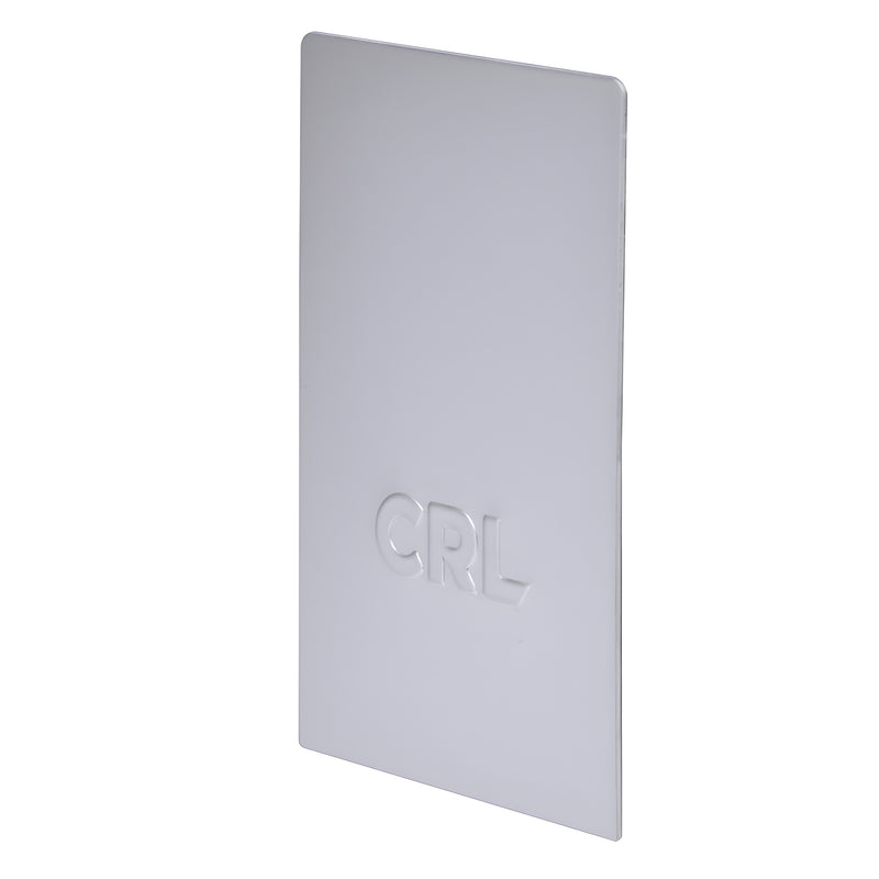 CRL L56SECSA satin anodized aluminum end cap for base shoe, low-profile rectangular piece with embossed CRL.