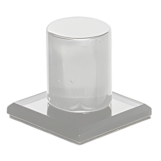 MKC1 clear acrylic satin bevel 1 in. peel and stick mirror knob on square base for sliding cabinet doors