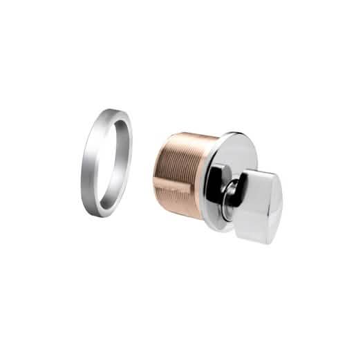 Close-up of CRL Polished Stainless Thumbturn Cylinder for secure door locking solutions.