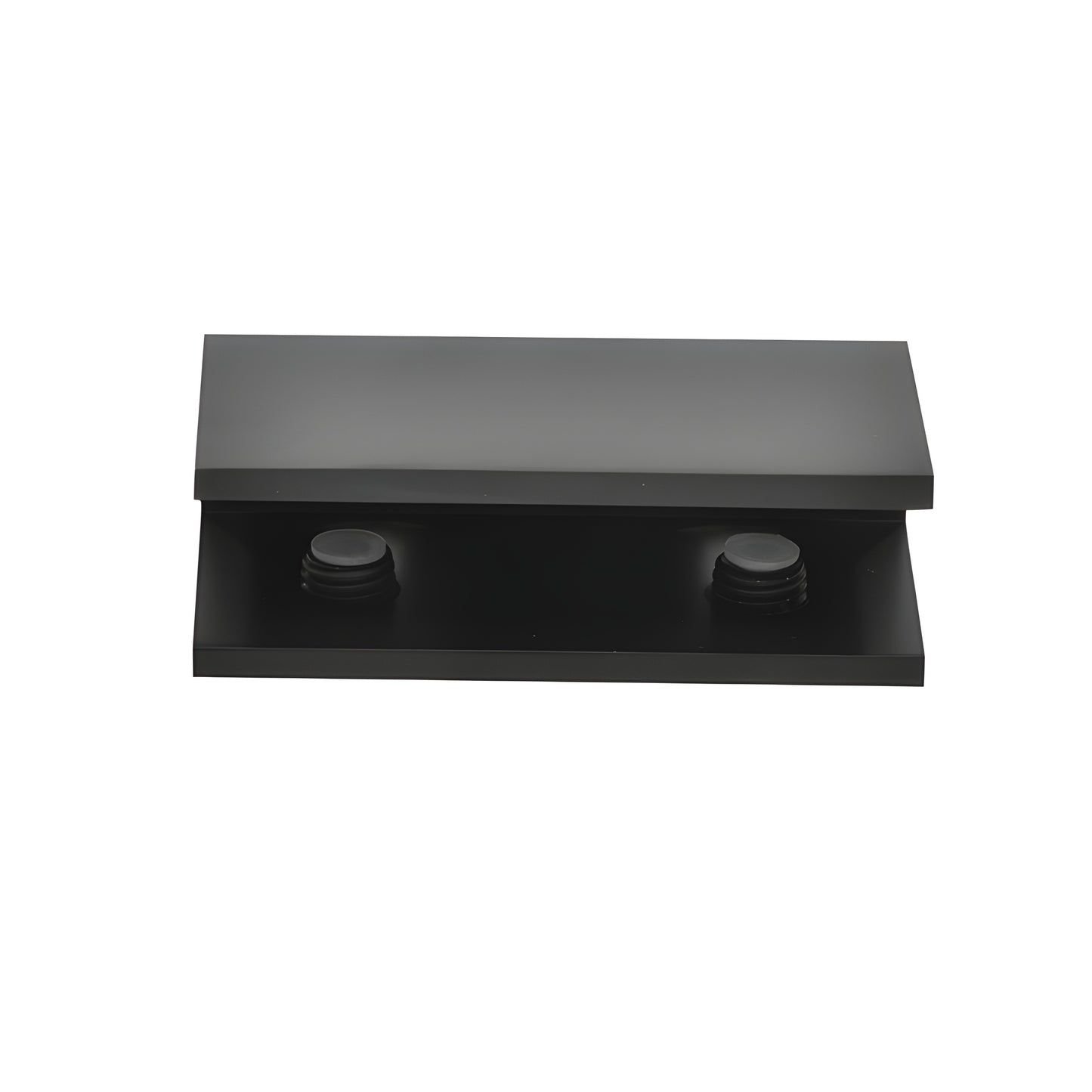 NDC40RB oil-rubbed bronze no-drill brass fixed-panel clamp with clear gasket and two mounting screws.