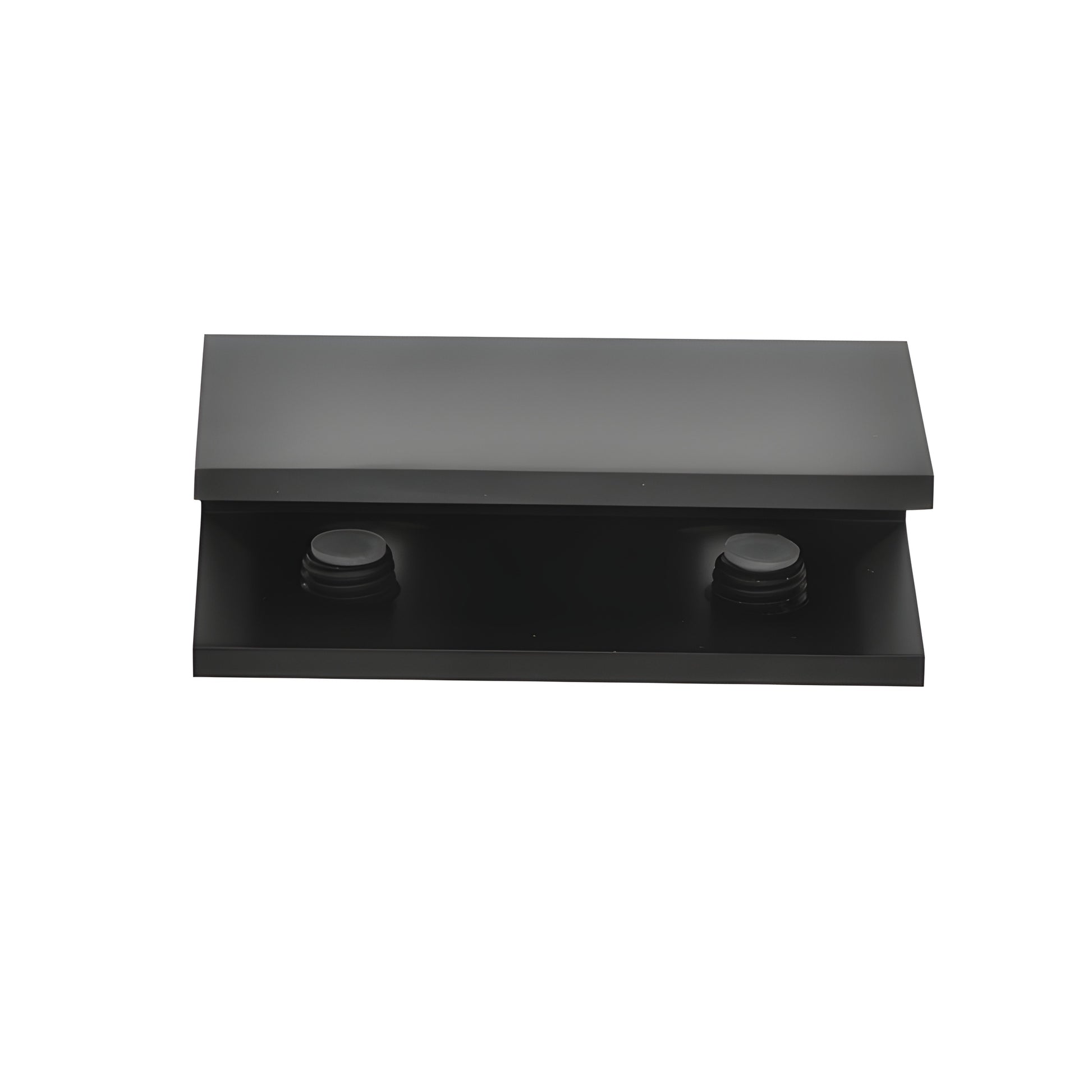 NDC40RB oil-rubbed bronze no-drill brass fixed-panel clamp with clear gasket and two mounting screws.