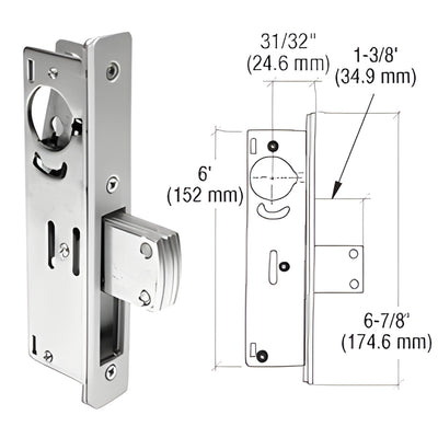 CRL Narrow Stile Long-Throw Deadlock 31/32in Backset Door Lock