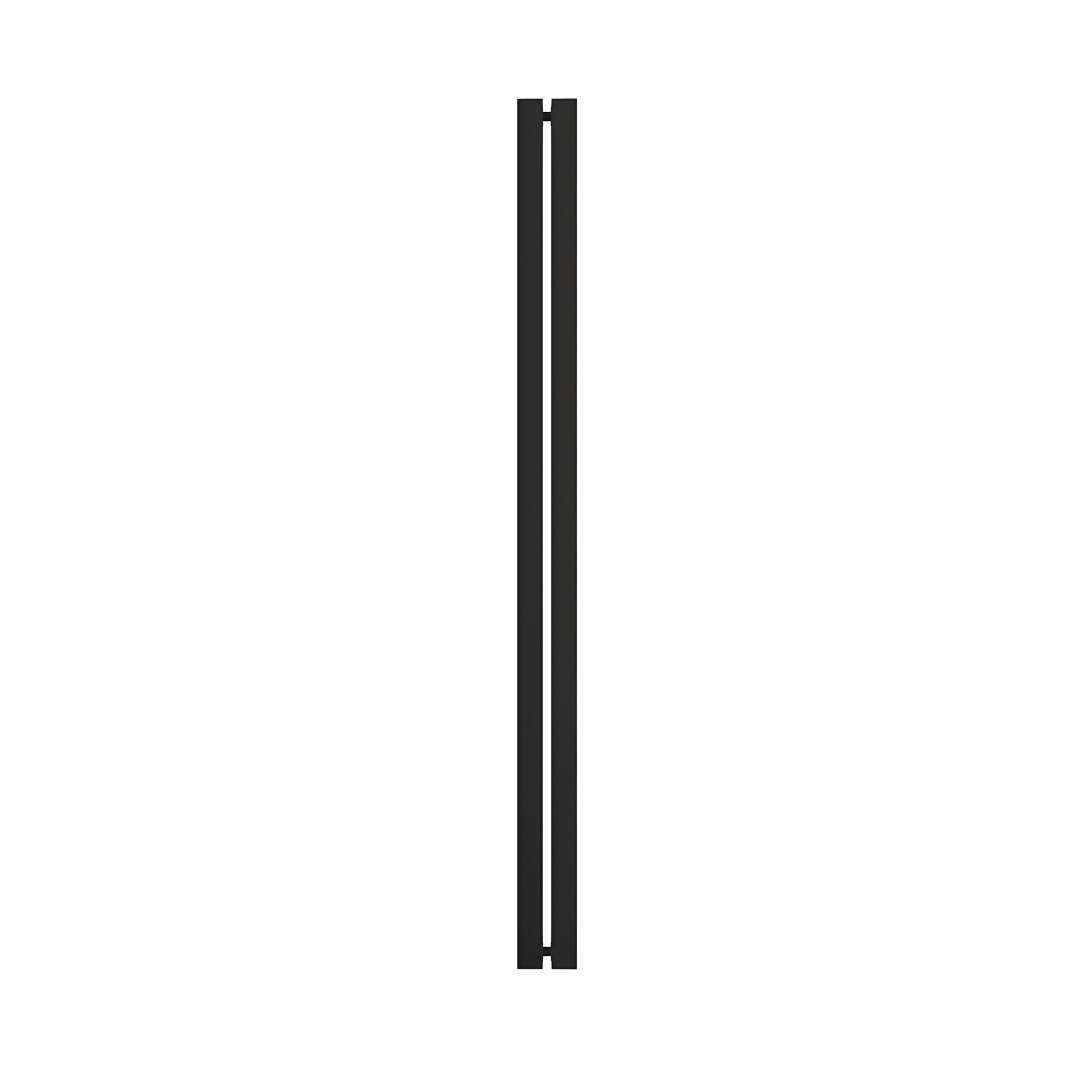 Matte black O-style square tubular shower door handle, stainless steel, back-to-back for 3/8" glass - SKU HPH480MBL