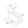 Polished nickel Prima pivot hinge for 8-10mm glass shower door, beveled brass, left-hand wall-mount - SKU PPH05LPN