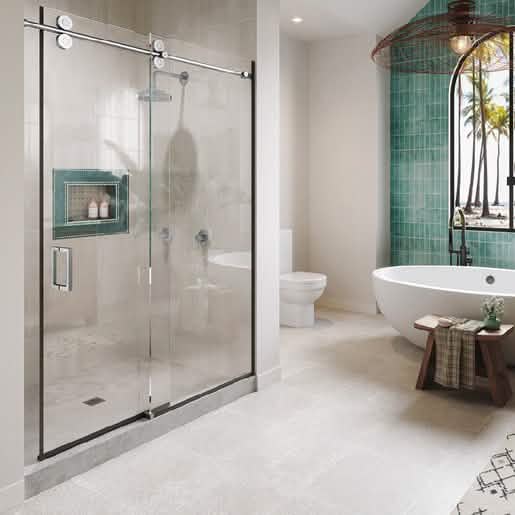 CRL Polished Stainless Steel 180º Crescent Sliding System - Sleek, Modern Design