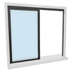Florence 48x48 sliding tempered glass window kit, Duranodic Bronze two-panel frame (one fixed, one sliding)