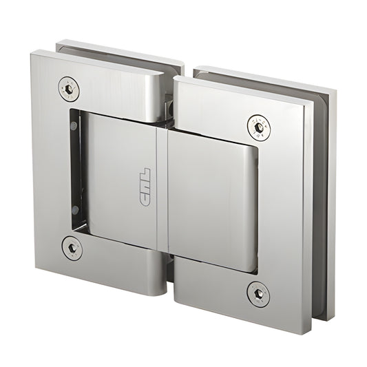 CRL H8015SA satin anodized aluminum oil dynamic glass to glass hinge, self closing/hold open, for 5/16-9/16" glass