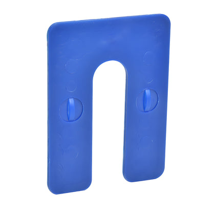 Blue CRL interlocking horseshoe shim, 4 in 3 in, 1/16 in thick, bolt slot - SKU 1HS06