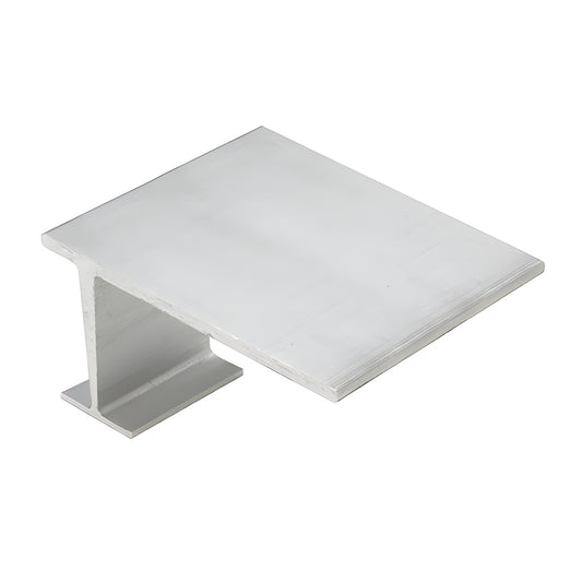 AP811 mill finish aluminum mullion cap - flat rectangular top plate with T shaped stem for curtainwall/glazing