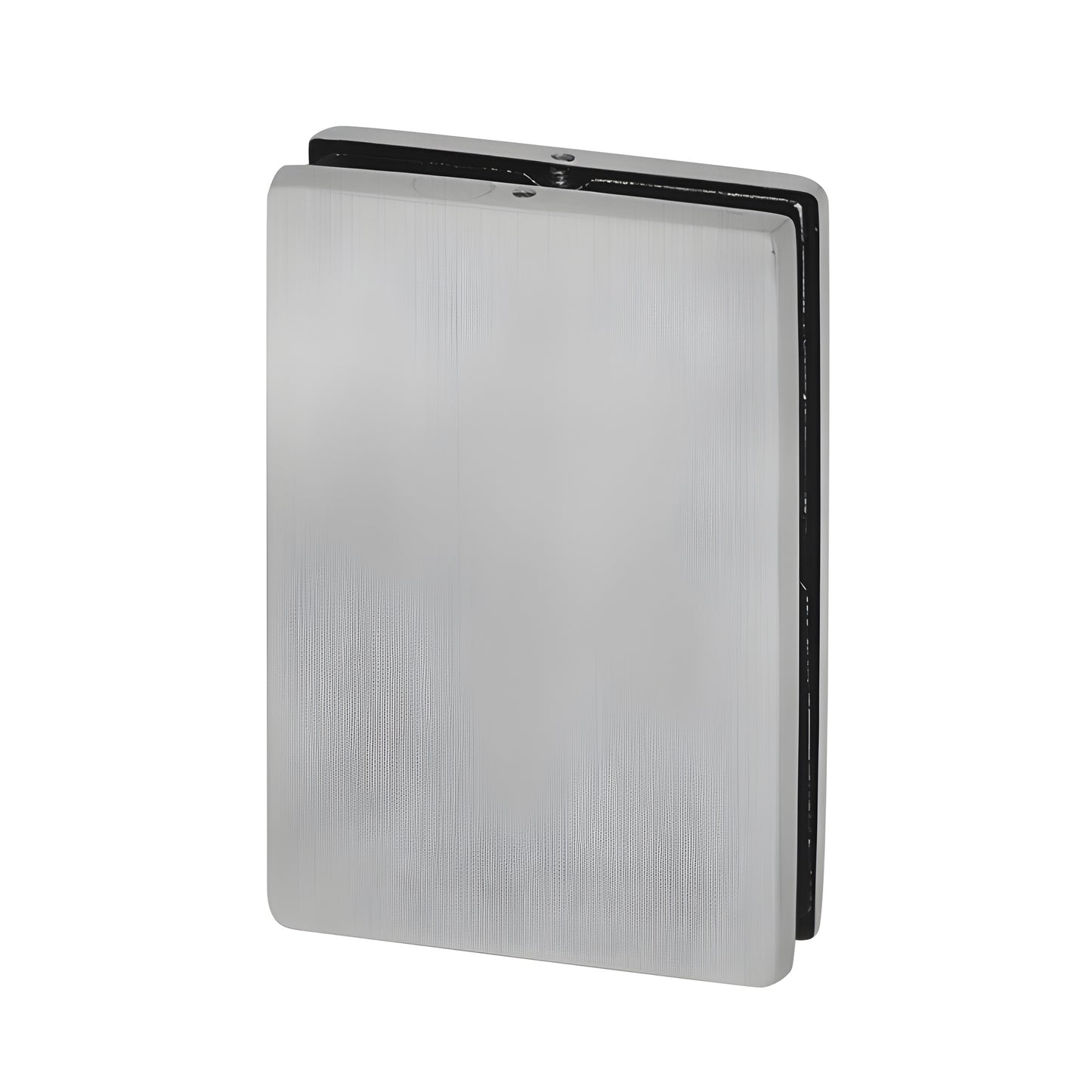 EUR682BS brushed stainless steel patch keeper for glass-to-glass doors, fits 3/8" & 1/2" (10/12 mm) tempered glass.