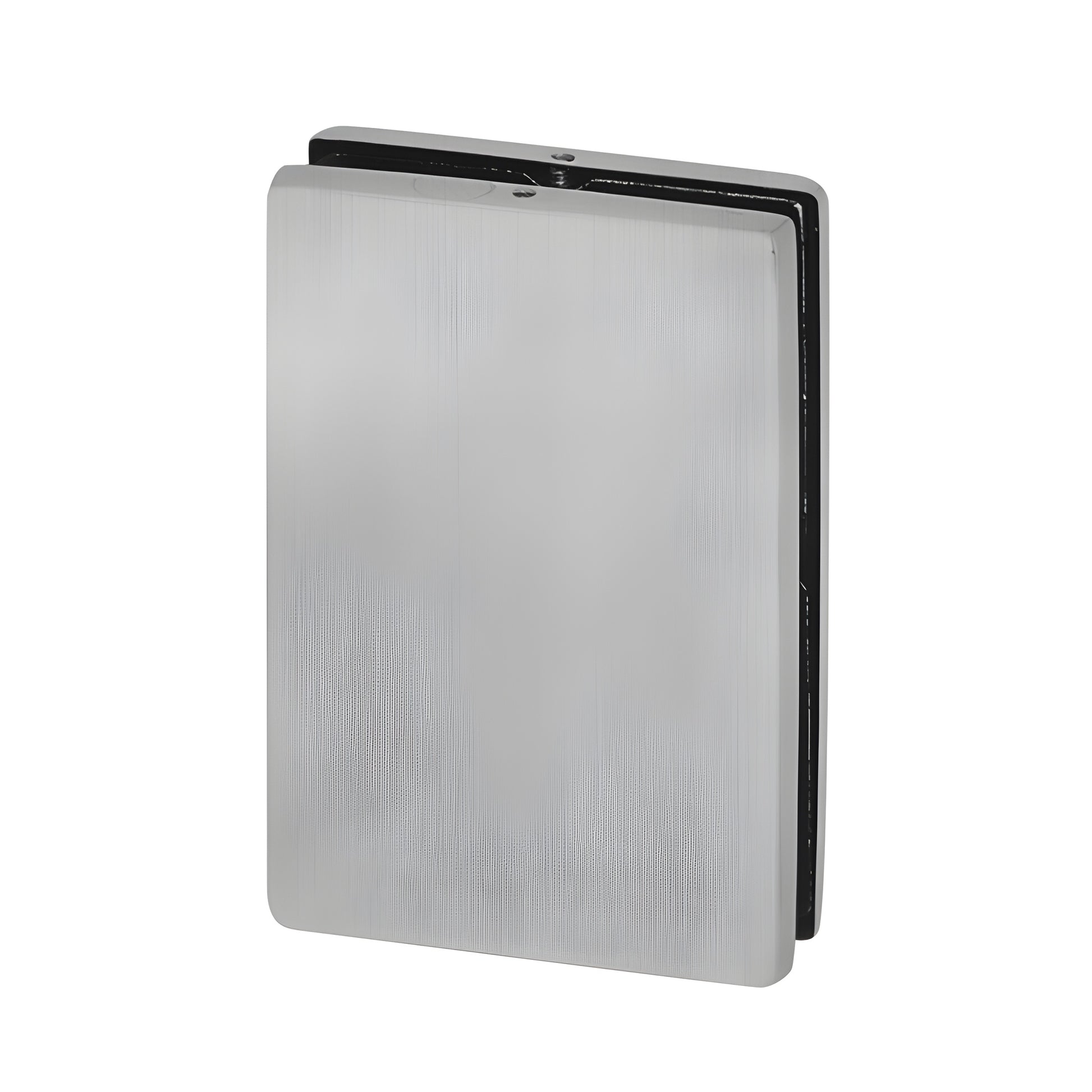 EUR682BS brushed stainless steel patch keeper for glass-to-glass doors, fits 3/8" & 1/2" (10/12 mm) tempered glass.