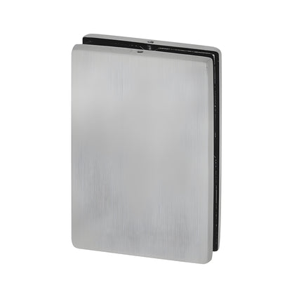 EUR682BS brushed stainless steel patch keeper for glass-to-glass doors, fits 3/8" & 1/2" (10/12 mm) tempered glass.