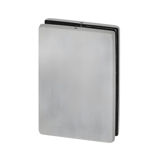 EUR682BS brushed stainless steel patch keeper for glass-to-glass doors, fits 3/8" & 1/2" (10/12 mm) tempered glass.