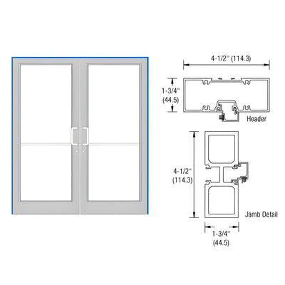 CRL-U.S. Aluminum DF800 Clear Anodized 75-1/2 x 85-3/4 Door Frame Kit