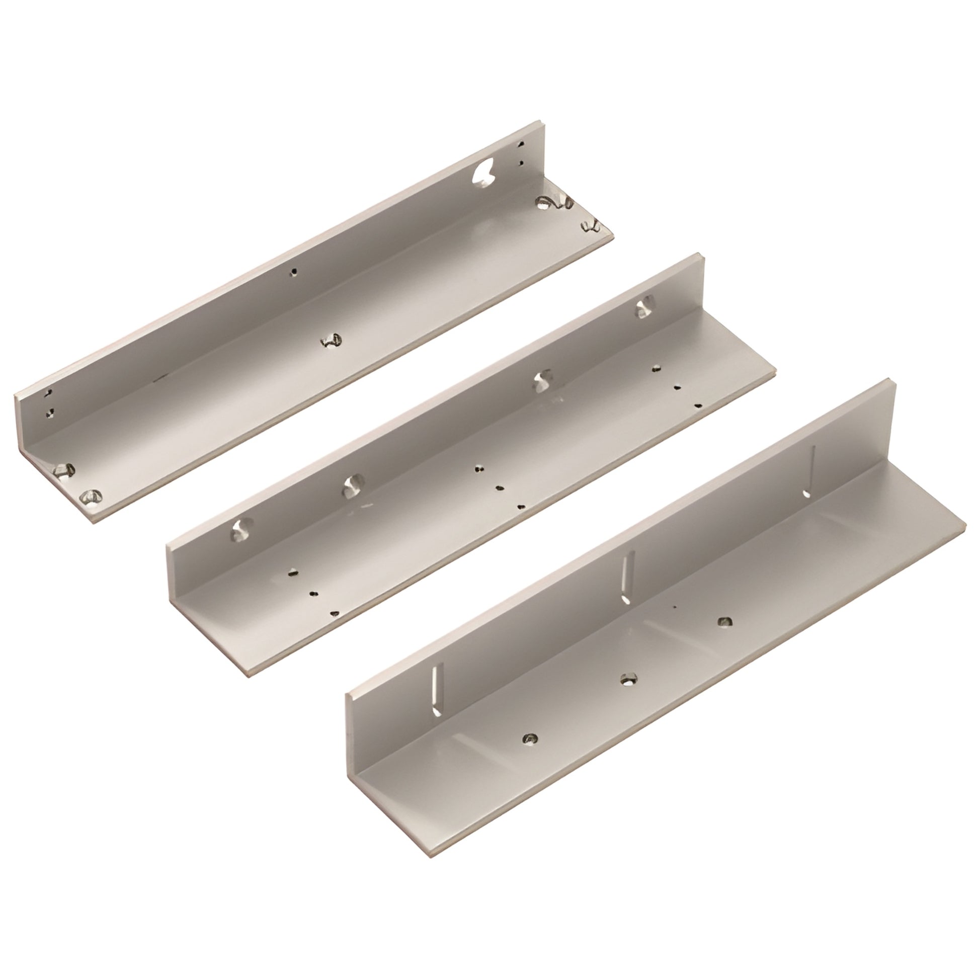 SDCTJ350 satin-anodized top jamb mounting brackets for SDC350 magnetic lock, adjustable armature bracket