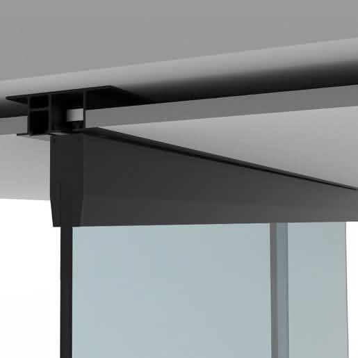 CRL50 Matte Black Sliding Door Kit for Dropped Ceilings with Fixed Panel - Stylish & Moder