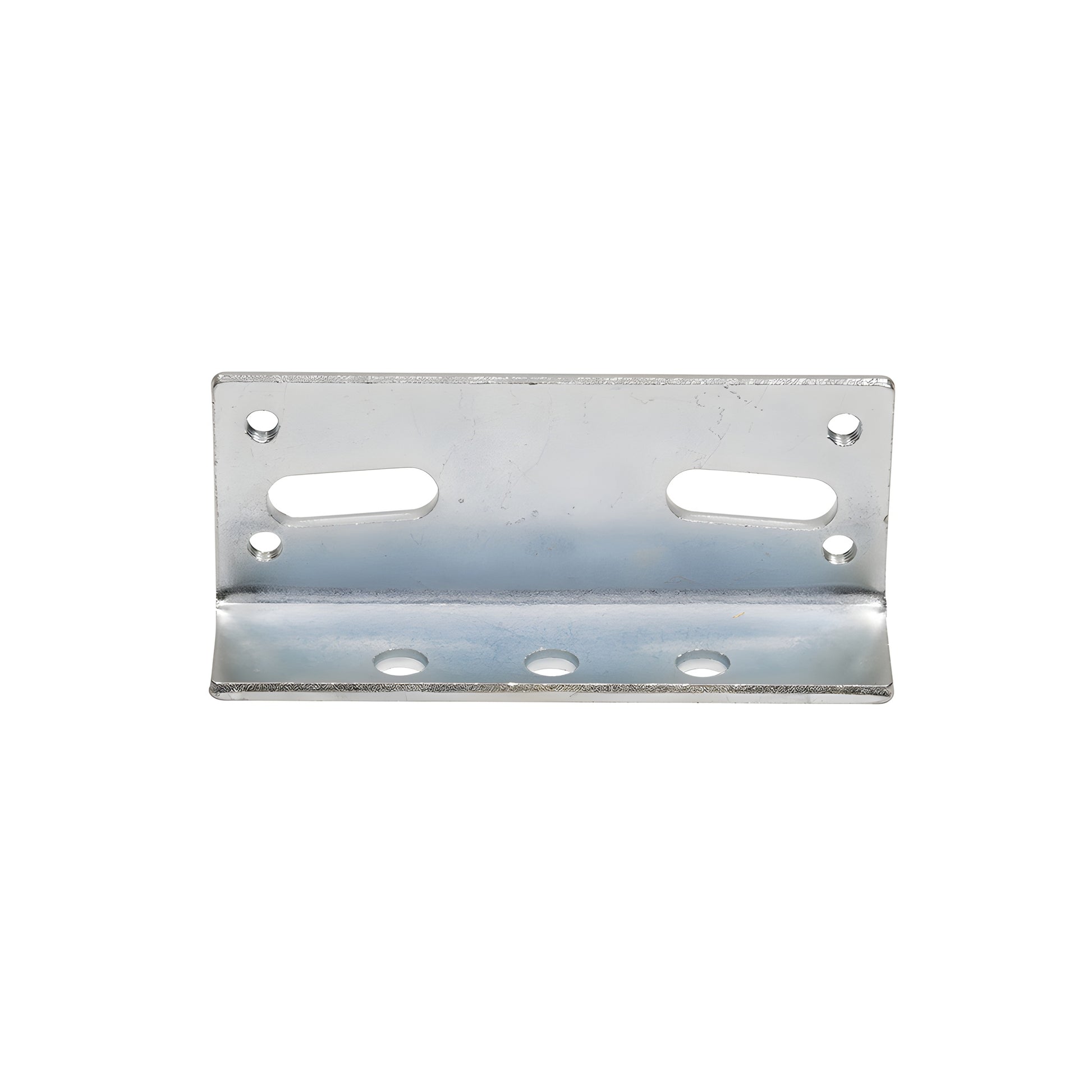 Zinc-plated L mounting clip bracket (CANBRKT) with elongated slots and round holes for concealed closers