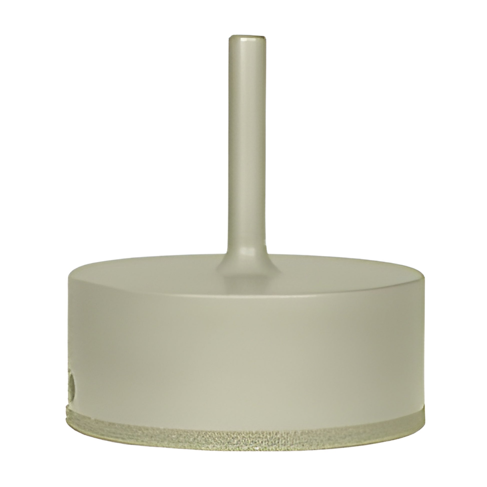 EDD3 3-inch diamond-plated glass drill bit with continuous rim and 3/8" reduced round shank, beige finish.