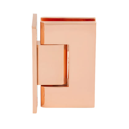 Polished copper brass Geneva shower hinge, wall-mount full back plate for 8-12mm tempered glass (SKU GEN037PC0)