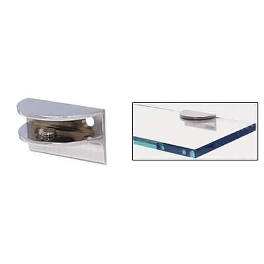 CRL Chrome Rounded Interior Shower Shelf Clamp with Support Leg - Sleek, Durable Design