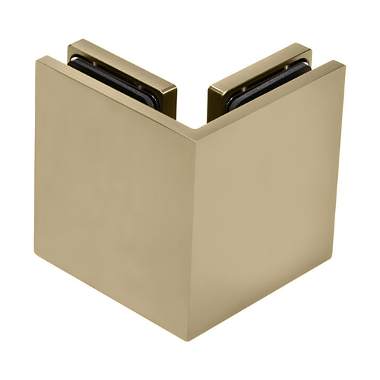 Bellagio BEL090BBRZ 90 glass-to-glass shower bracket, solid brass, brushed bronze finish