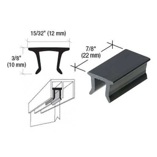 CRL Black Plastic Top Guide: Durable, sleek design for smooth sliding door operation.