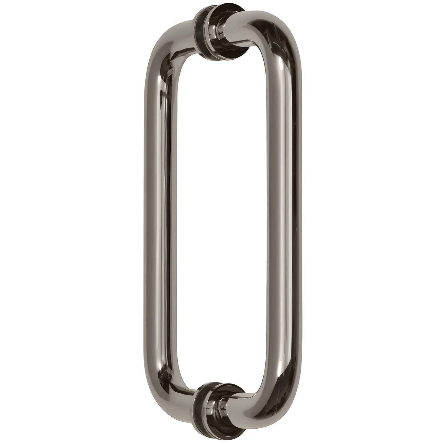 Polished nickel solid brass rectangular pull handle, 3/4 dia, back-to-back with washers, fits 6-12mm glass (SKU SPH8PN)