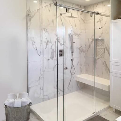 CRL Chrome 84" Hydroslide 180° Sliding Shower Door Kit - Sleek, Modern, Space-Saving Desig